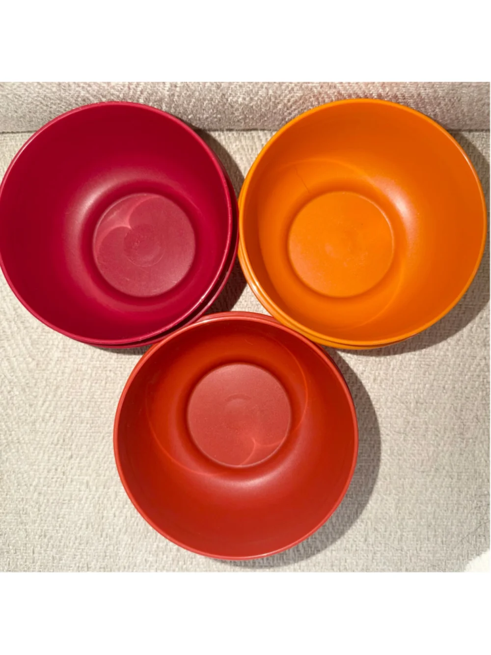 Vintage Tupperware Serve And Seal Bowls Harvest Colors Lot of 3 #1436 NO LIDS